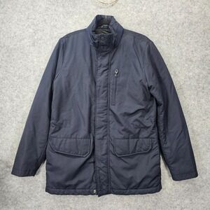 GEOX Thermal Insulated Tech Jacket Mens S 38 Navy Hoodie Water Repellent RESPIRA